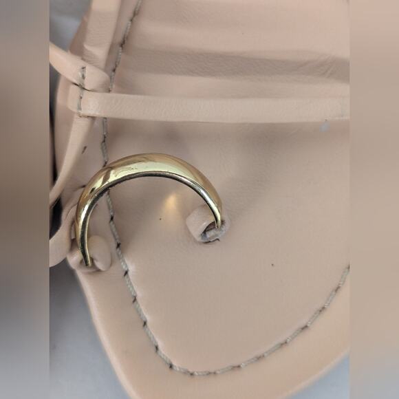 Jeffrey Campbell shoes tan sandal leather handmade pacifico toe loop ring sz7/38 - Picture 8 of 10